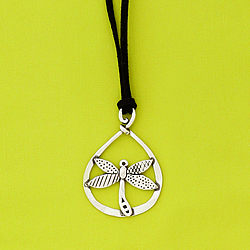 Pewter Dragonfly Hoop Necklace