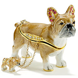 French Bulldog Hinged Box with Necklace