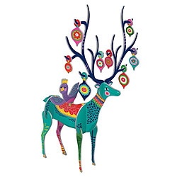 Folksy Reindeer 3-D Decoration (Large)
