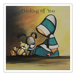 Thingking Of You Card (Teddy & Dog)