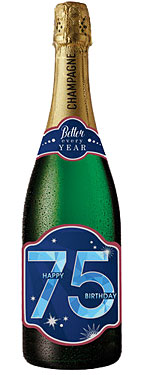 75th Birthday Champagne Bottle Card 75th Birthday Champagne Bottle Card