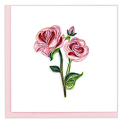 Long Stem Pink Roses Card