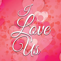 I Love Us (Scattered Hearts) Greeting Card