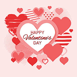 Happy Valentine's Day (Melange of Hearts) Greeting Card