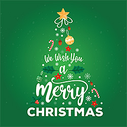 We Wish You A Merry Christmas Tree Card