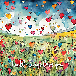 I Will Always Love You Card (Field Of Hearts)