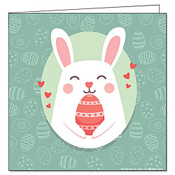 Pink & Green Easter Bunny Greeting Card Pink & Green Easter Bunny Greeting Card