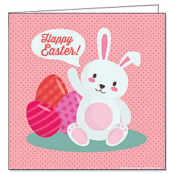 Pink Easter Bunny Greeting Card Pink Easter Bunny Greeting Card