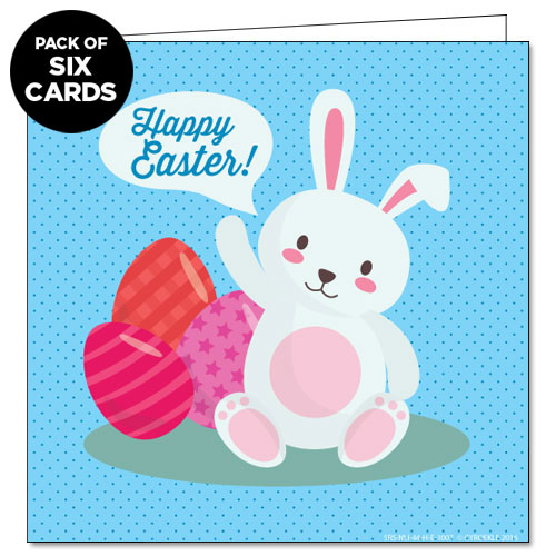 Blue Easter Bunny Greeting Card (6-PACK) Blue Easter Bunny Greeting Card (6-PACK)