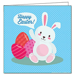 Blue Easter Bunny Greeting Card Blue Easter Bunny Greeting Card