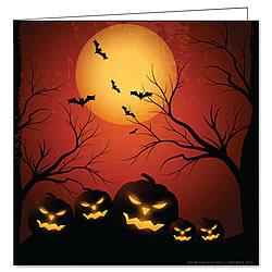 Halloween Evil Pumpkins Greeting Card Halloween Evil Pumpkins Greeting Card