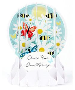 Bees & Daisies Snow Globe Greeting (Medium, 5") Bees & Daisies Snow Globe Greeting (Medium, 5")