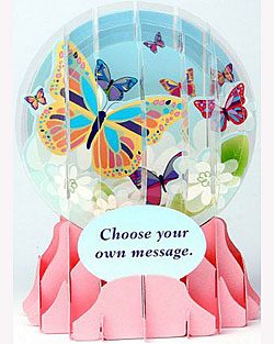 Big Butterfly Snow Globe Greeting (Medium, 5") Big Butterfly Snow Globe Greeting (Medium, 5")