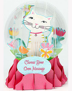 Big Cat Snow Globe Greeting (Medium, 5") Big Cat Snow Globe Greeting (Medium, 5")