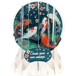 Koi Snow Globe Greeting (Medium, 5") Koi Snow Globe Greeting (Medium, 5")