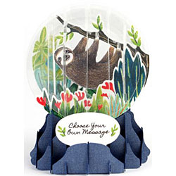 Sloth Snow Globe Greeting (Medium, 5") Sloth Snow Globe Greeting (Medium, 5")