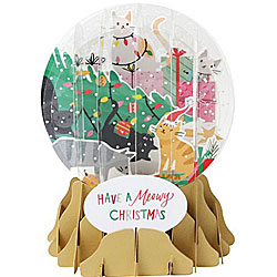 Trimming Trouble Snow Globe Greeting (Medium, 5") Trimming Trouble Snow Globe Greeting (Medium, 5")