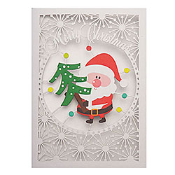 Santa Claus With Tree Card