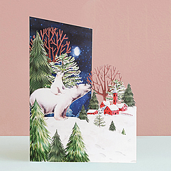 Polar Bears In The Winter Woods Card