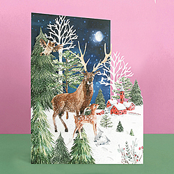 Stag In The Winter Woods Card