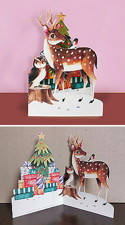 Christmas Deer And Friends Card Christmas Deer And Friends Card