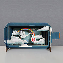 Stork And Rainbow Card Stork And Rainbow Card