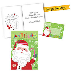 Santa Christmas Card with Garden Flag