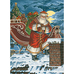 Rooftop Santa Glitter Card Rooftop Santa Glitter Card