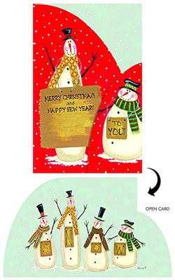 Red Dot Snowmen Tri-Fold Card Red Dot Snowmen Tri-Fold Card