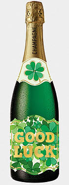 Four Leaf Clover Champagne Bottle Card Four Leaf Clover Champagne Bottle Card