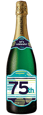 75th Birthday Champagne Bottle Card (Bubbles) 75th Birthday Champagne Bottle Card (Bubbles)