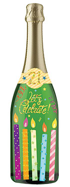 21st Birthday Champagne Bottle Card