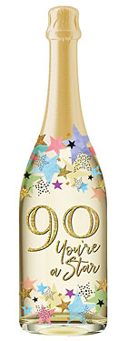 90th Birthday Champagne Bottle Card