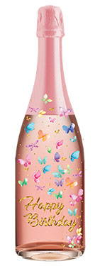 Birthday Butterflies Champagne Bottle Card