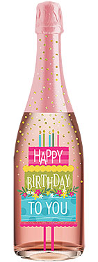 Birthday Cake Champagne Bottle Card