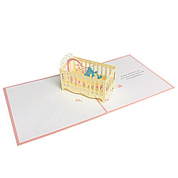 Baby Cradle Card (Pink)