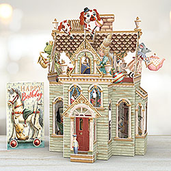 Doll's House Birthday Card with Gift Tag Doll's House Birthday Card with Gift Tag