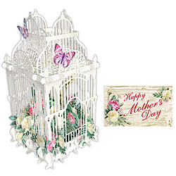 Flower Cage Card with Gift Tag (Mother's Day)