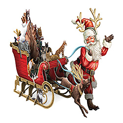 Cat Sleigh Christmas Card Cat Sleigh Christmas Card