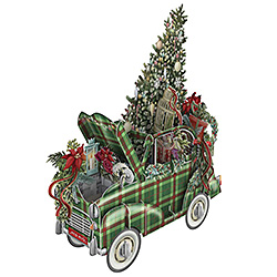 Tartan Car Christmas Card Tartan Car Christmas Card