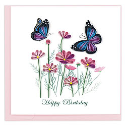 Birthday Flowers & Butterflies Card Birthday Flowers & Butterflies Card