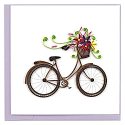 Bicycle With Flower Basket Card