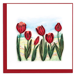 Red Tulip Field Card