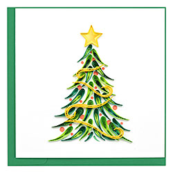 Gold Garland Christmas Tree Card