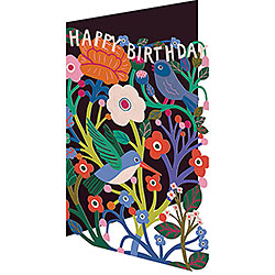 Fairytale Flowers & Bluebirds Birthday Card