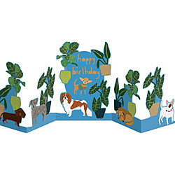 Dogs Happy Birthday Concertina Card Dogs Happy Birthday Concertina Card