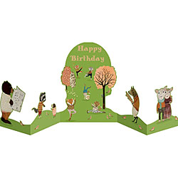 Animal Happy Birthday Concertina Card Animal Happy Birthday Concertina Card