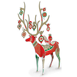 Folksy Reindeer 3-D Decoration (Small) Folksy Reindeer 3-D Decoration (Small)