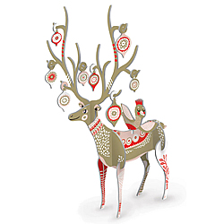 Folksy Reindeer 3-D Decoration (Large)