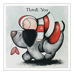 Thank You Card (Hugging Dog)
